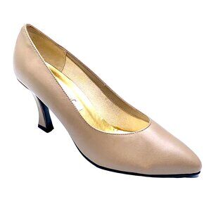 Taupe Minimalist Leather Pumps Interview Shoes Pumps Pageant Comfort Heels